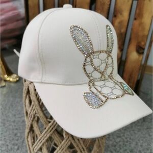 CC Boutique Cream Hat with Crystal Bunny Accent! Text me if interested please!
